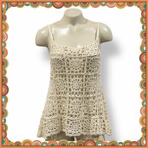 POL Boho Style Crochet Tank Top - Size M